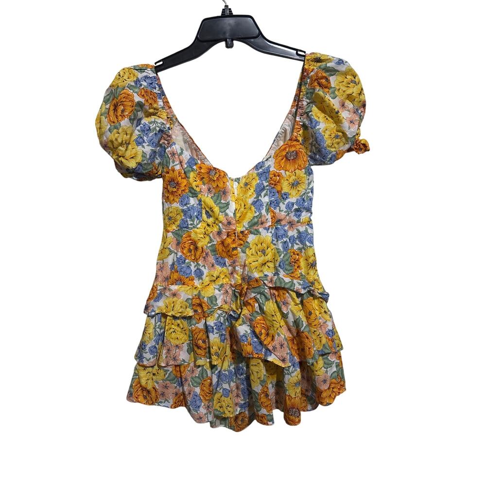 Hello Molly Floral Mini Dress in Yellow, Orange & Blue - Picture 4 of 5
